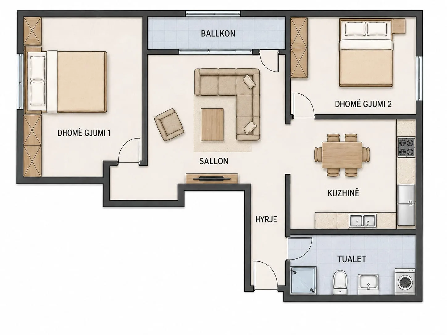 Shitet Apartament 2+1 tek Inxhinieria Ndertimit